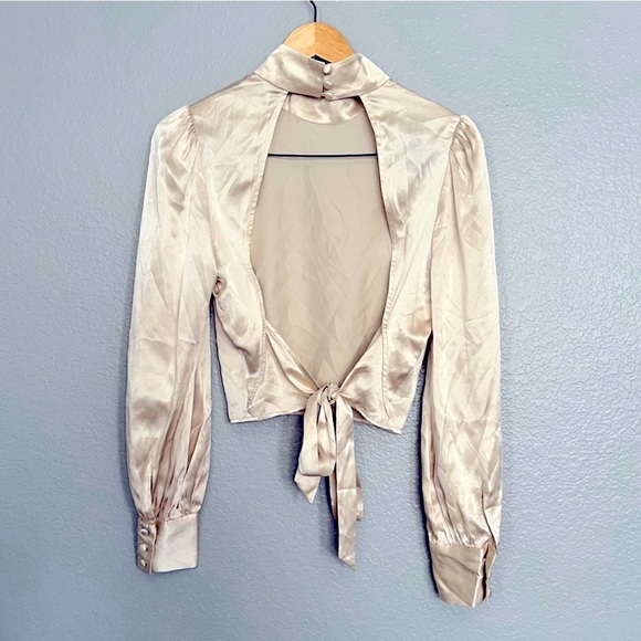 Reformation Cielo Open Back Silk Charmeuse Top - Picture 4 of 7